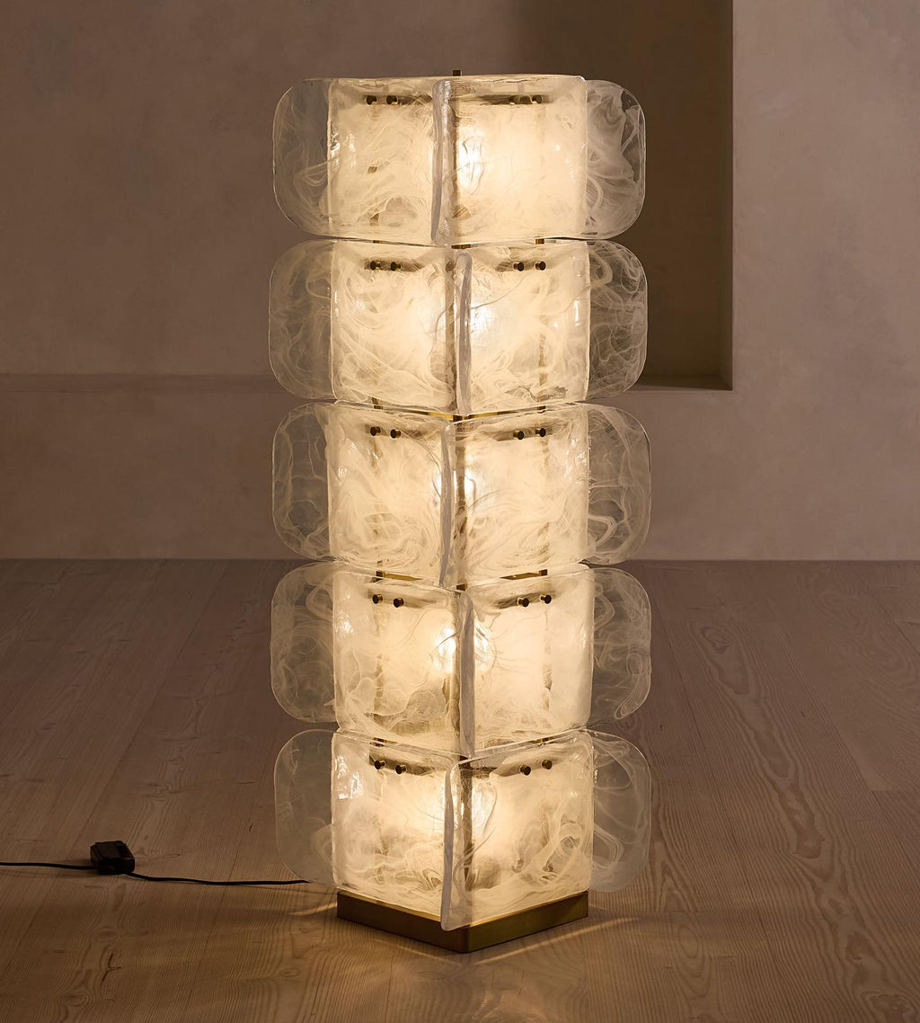 Lush Glass Tower Floor Lamp