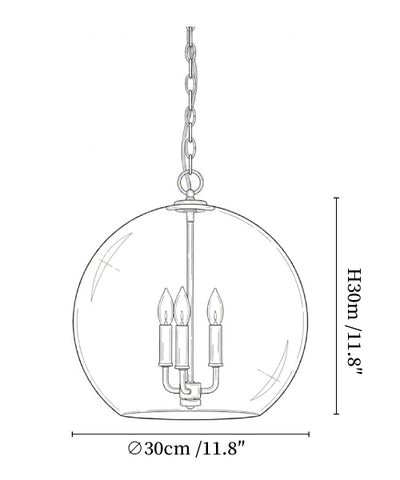 Lysander Clear Globe Pendant Lamp