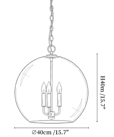 Lysander Clear Globe Pendant Lamp