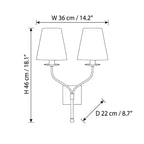 Lysenne Double Arm Fabric Wall Sconce