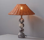 Marble Orb Rattan Table Lamp