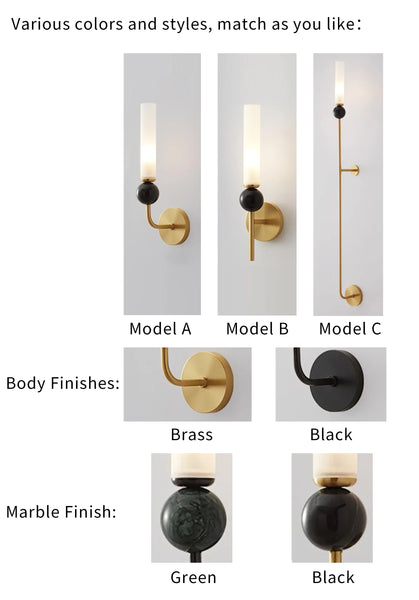 Marble Vertical Plug-in Wall Lamp