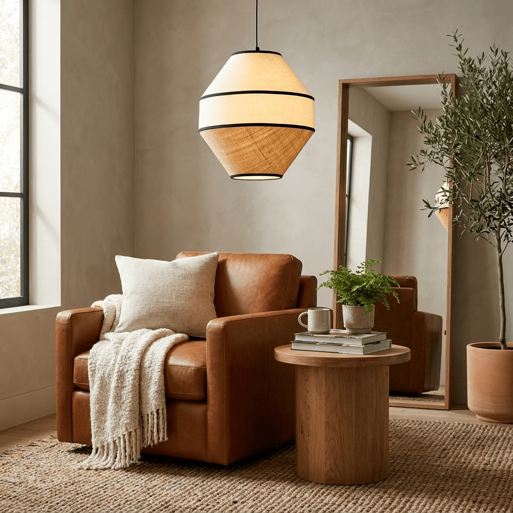 Maris Raffia Fabric Pendant Light