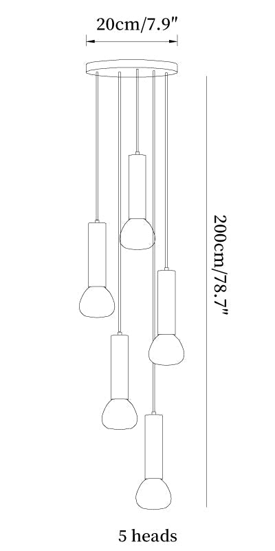 Matchstick Travertine Pendant Lamp