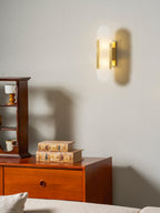 Oblong Alabaster Plug-in Wall Sconce