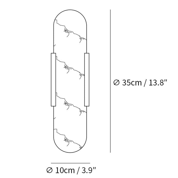 Oblong Alabaster Plug-in Wall Sconce