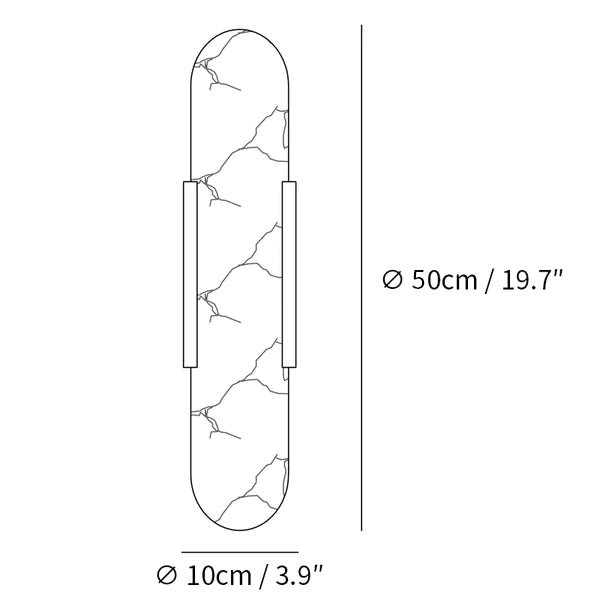 Oblong Alabaster Plug-in Wall Sconce