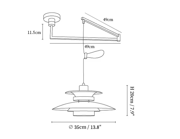 Mercero Swing Arm Pendant Lamp