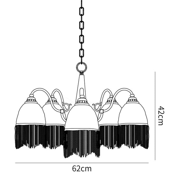 Mesh Tassel Glass Chandelier