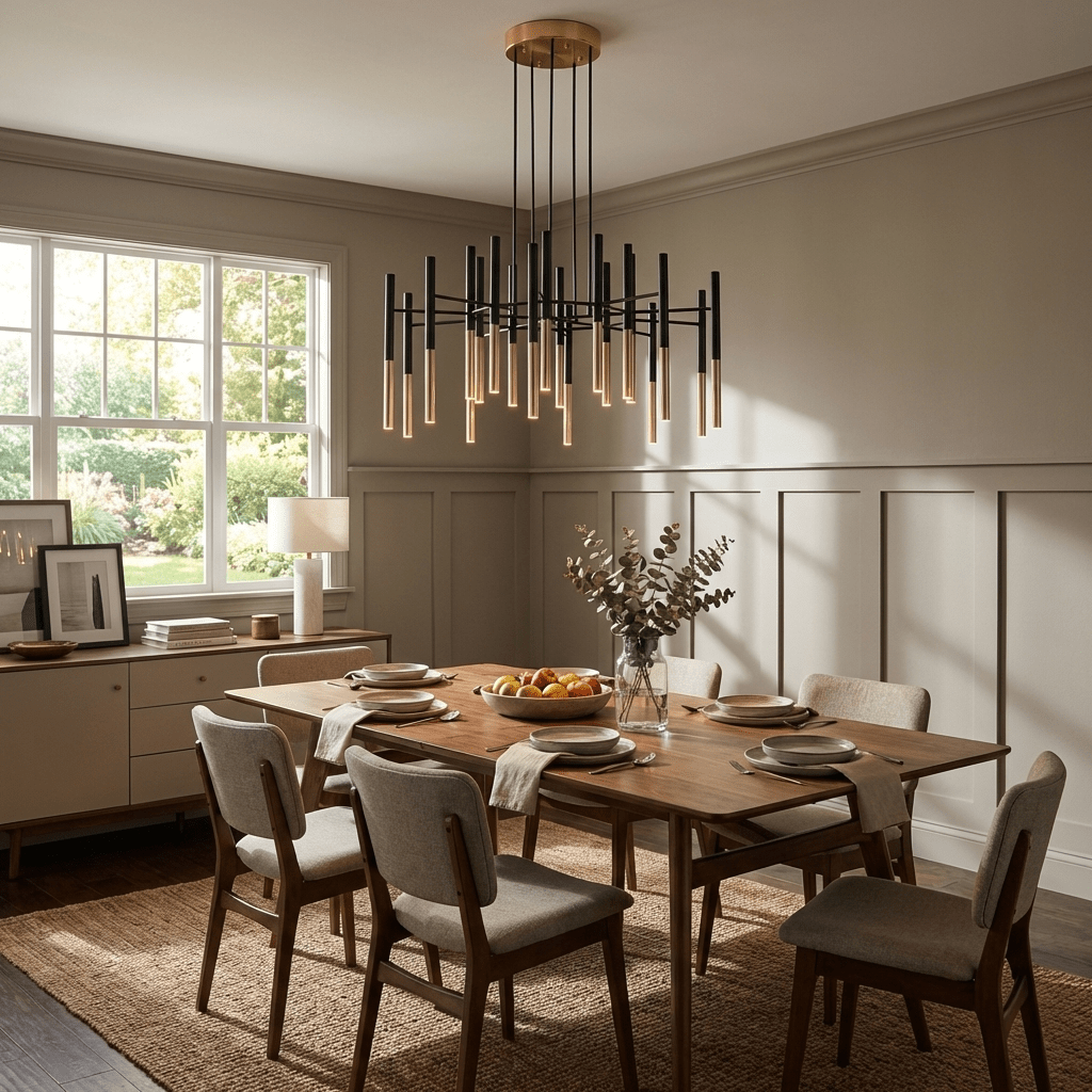 Metal Tubular Chandelier