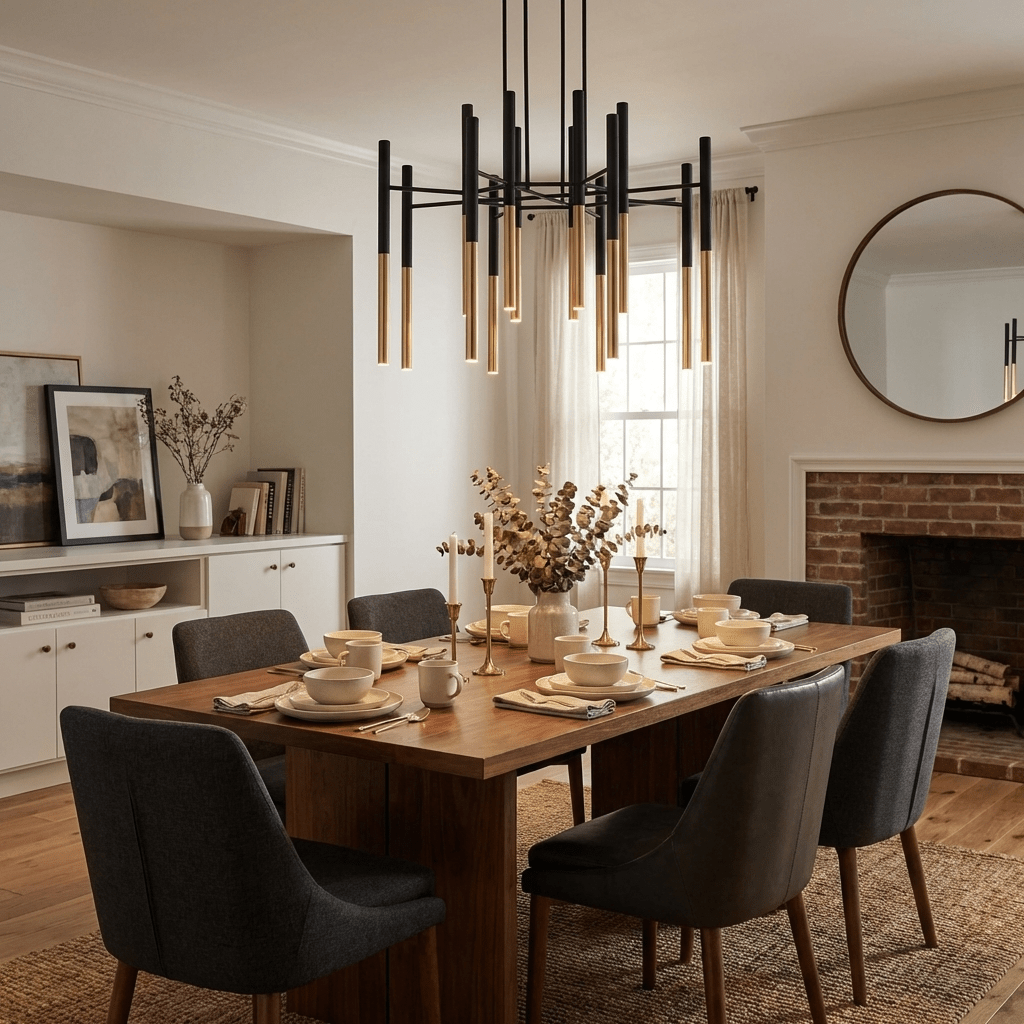 Metal Tubular Chandelier