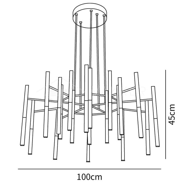 Metal Tubular Chandelier