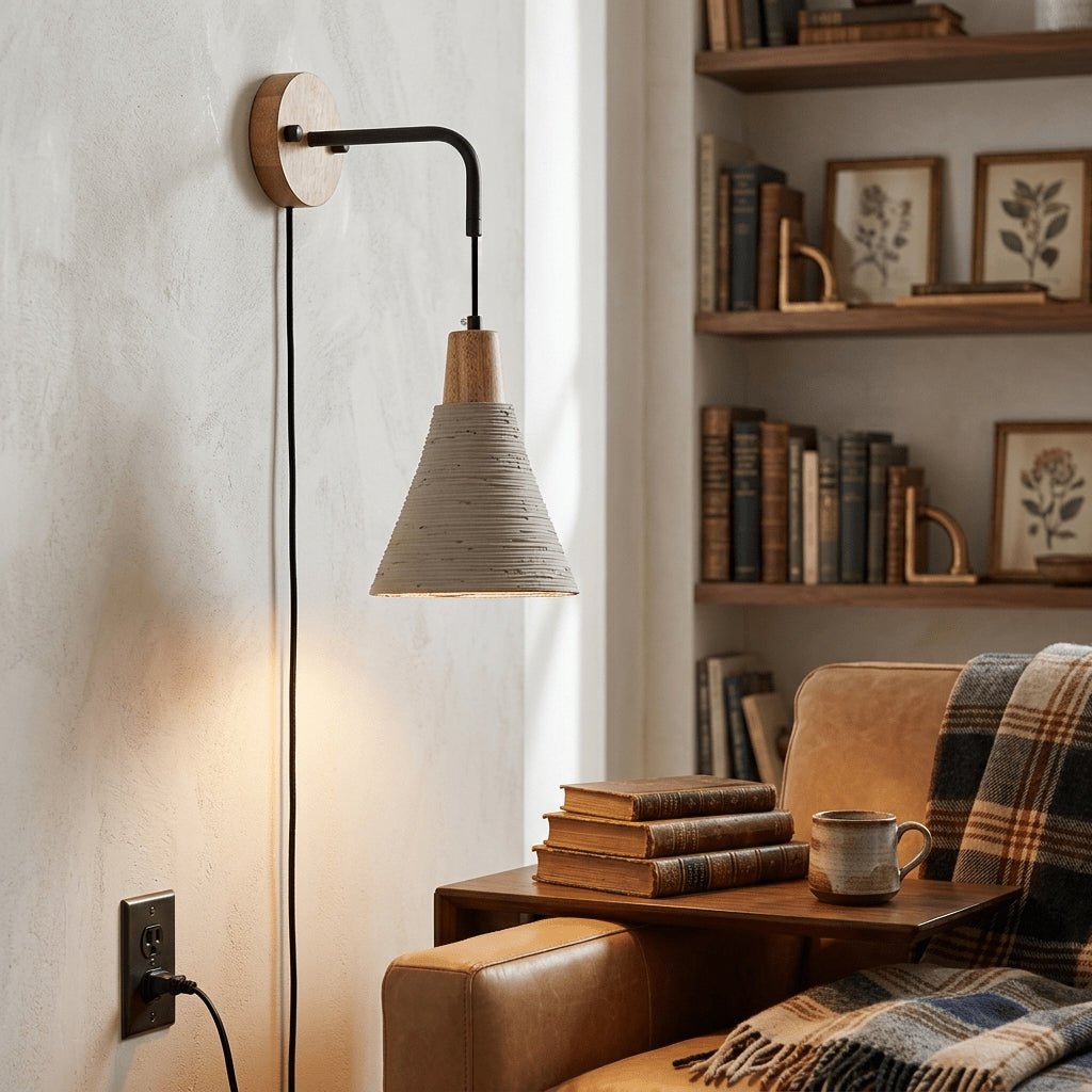 Microcement Plug - in Wall Lamp