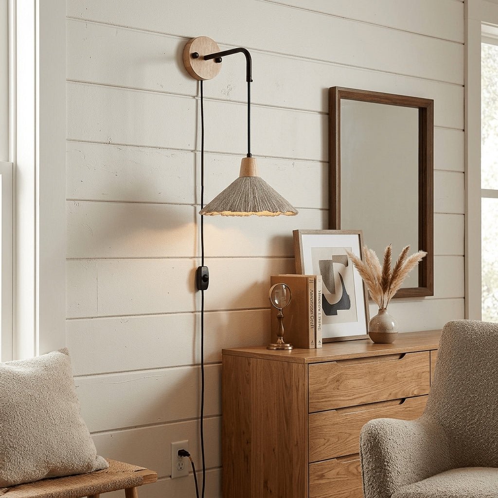 Microcement Plug - in Wall Lamp