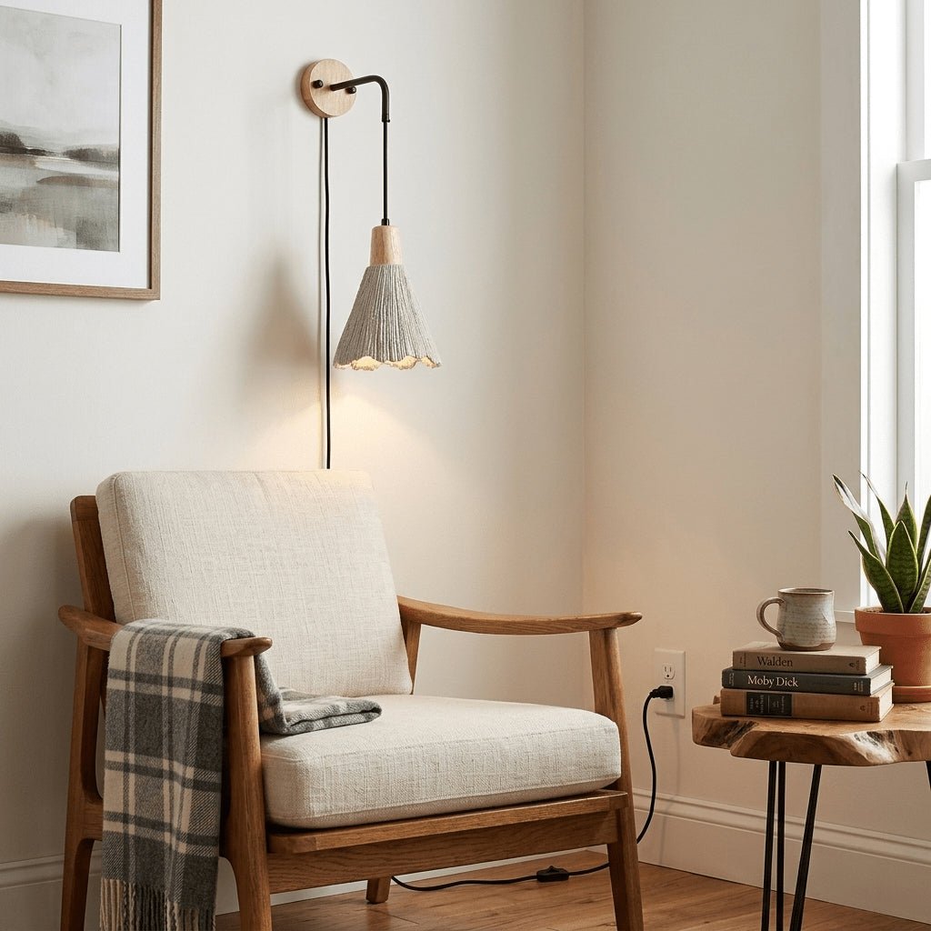 Microcement Plug - in Wall Lamp