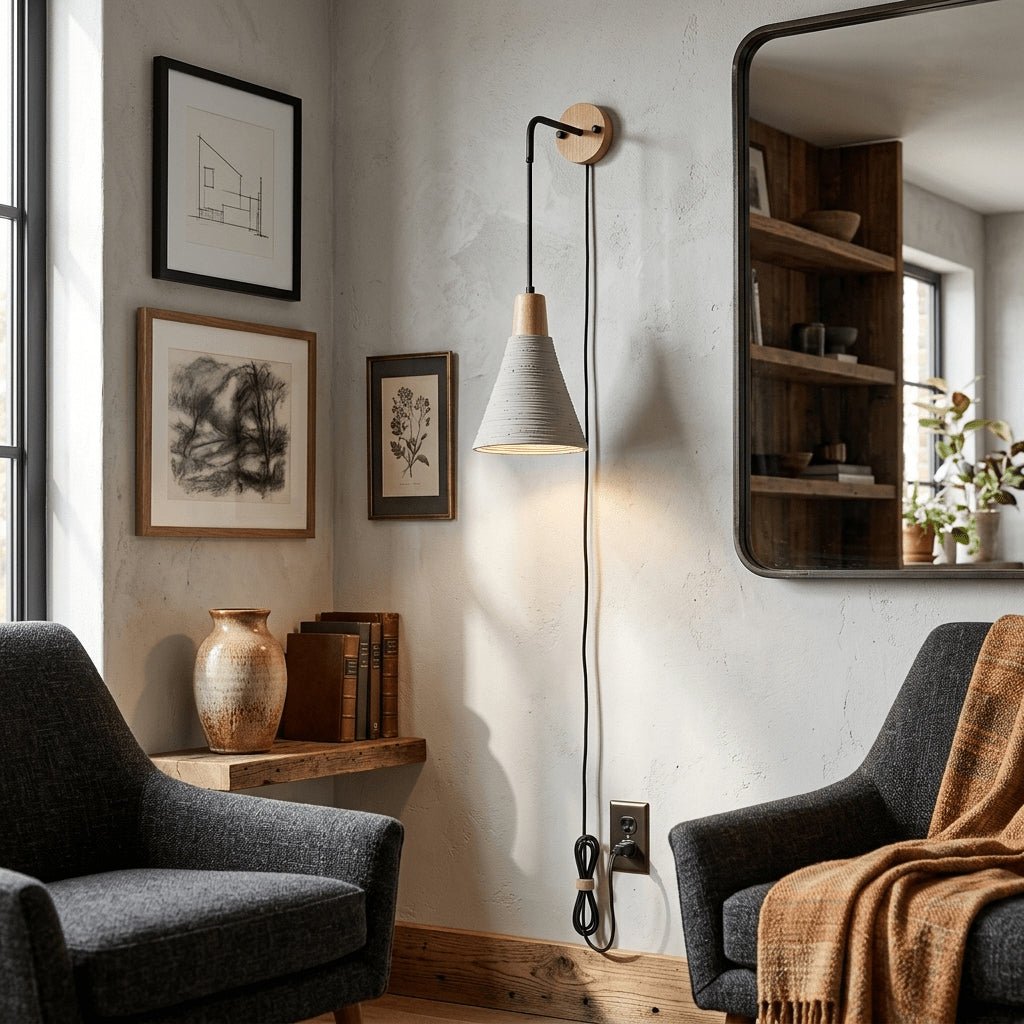 Microcement Plug - in Wall Lamp