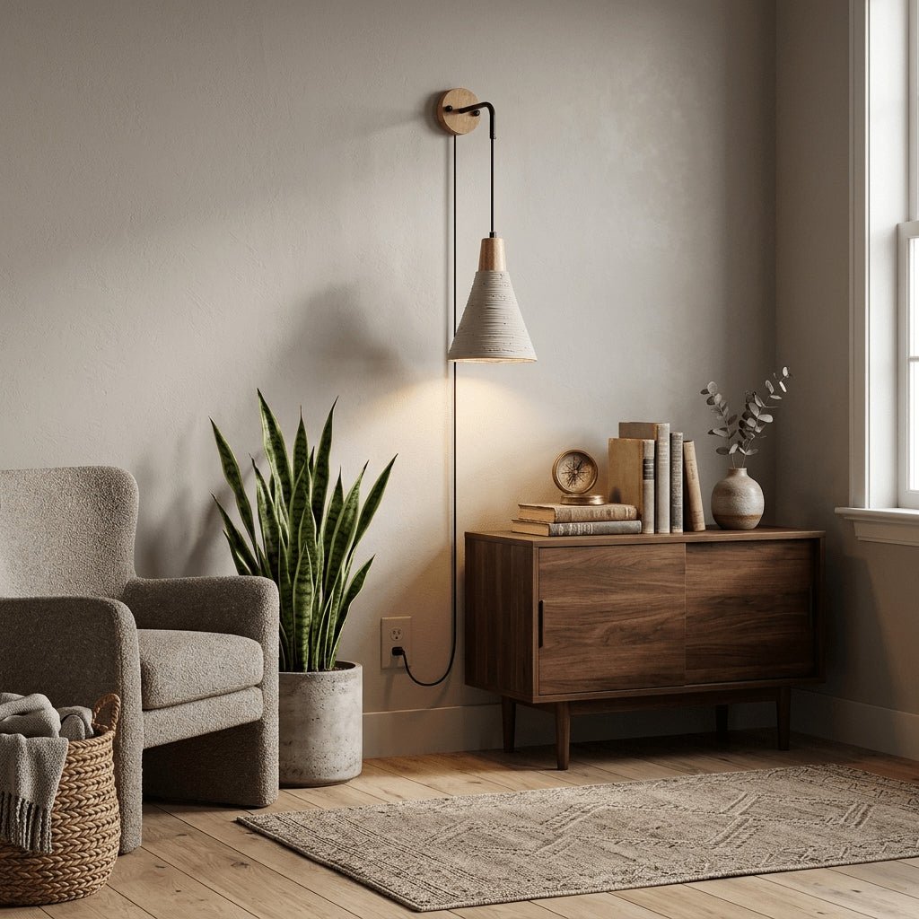 Microcement Plug - in Wall Lamp