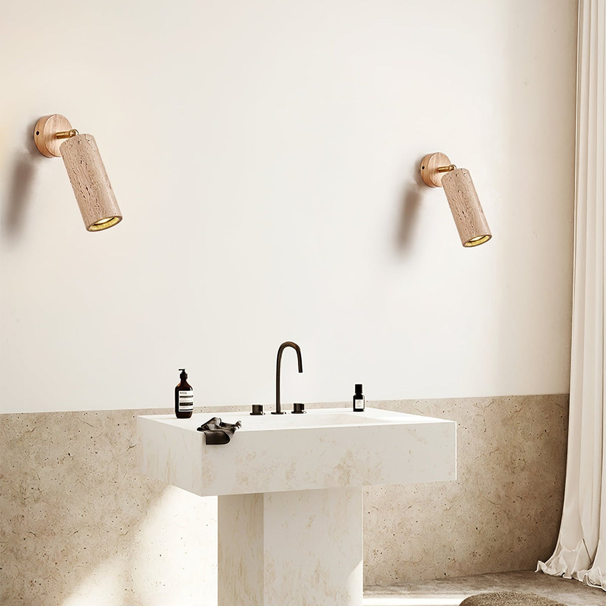 Milo Travertine Wall Spotlight