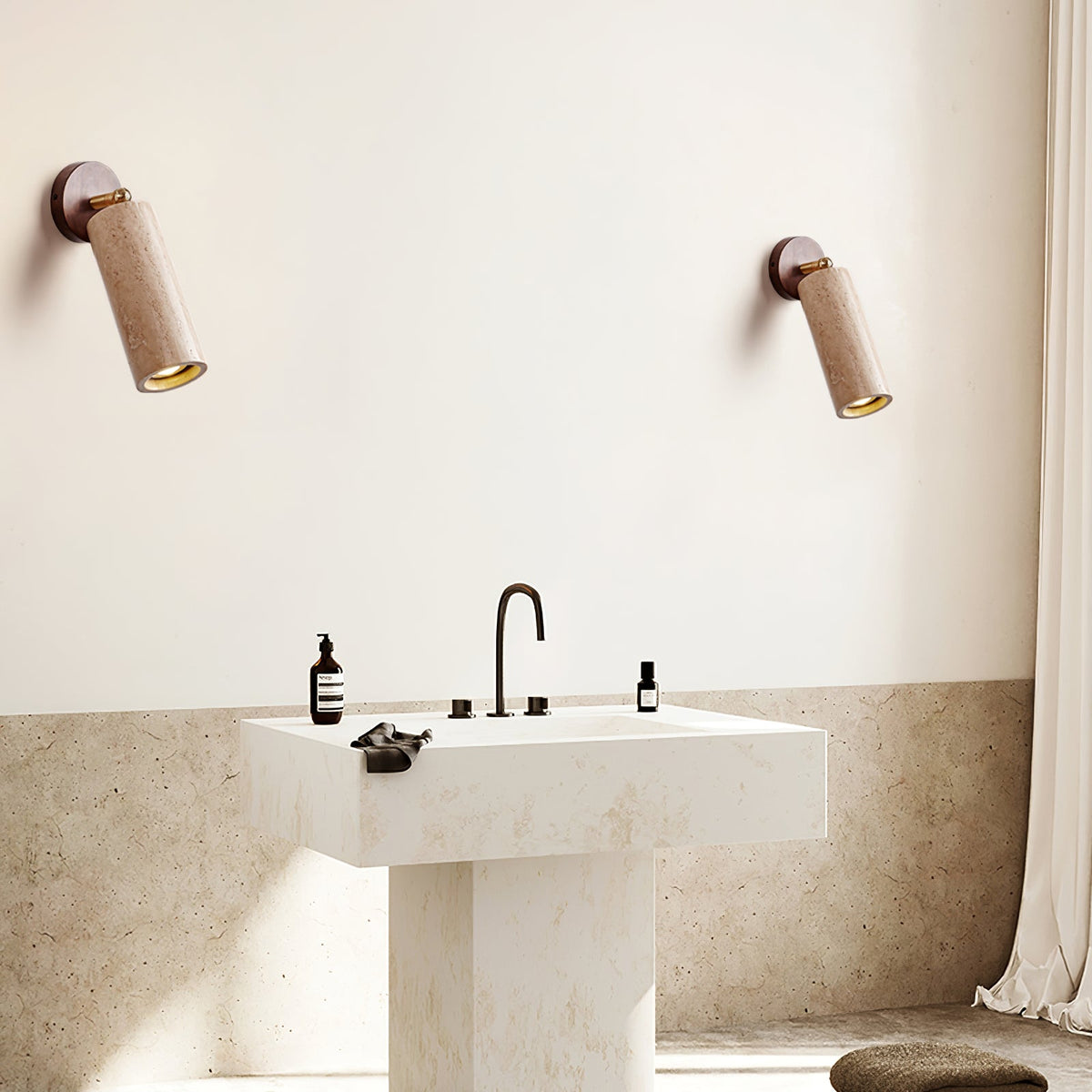 Milo Travertine Wall Spotlight