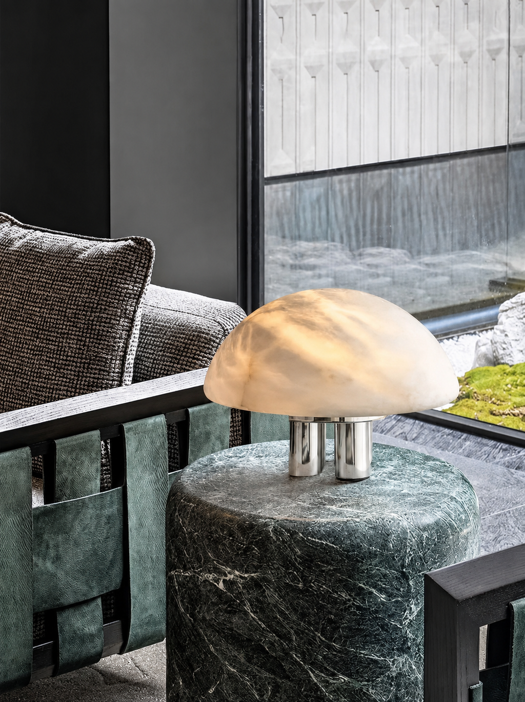 Mira Alabaster Mushroom Table Lamp