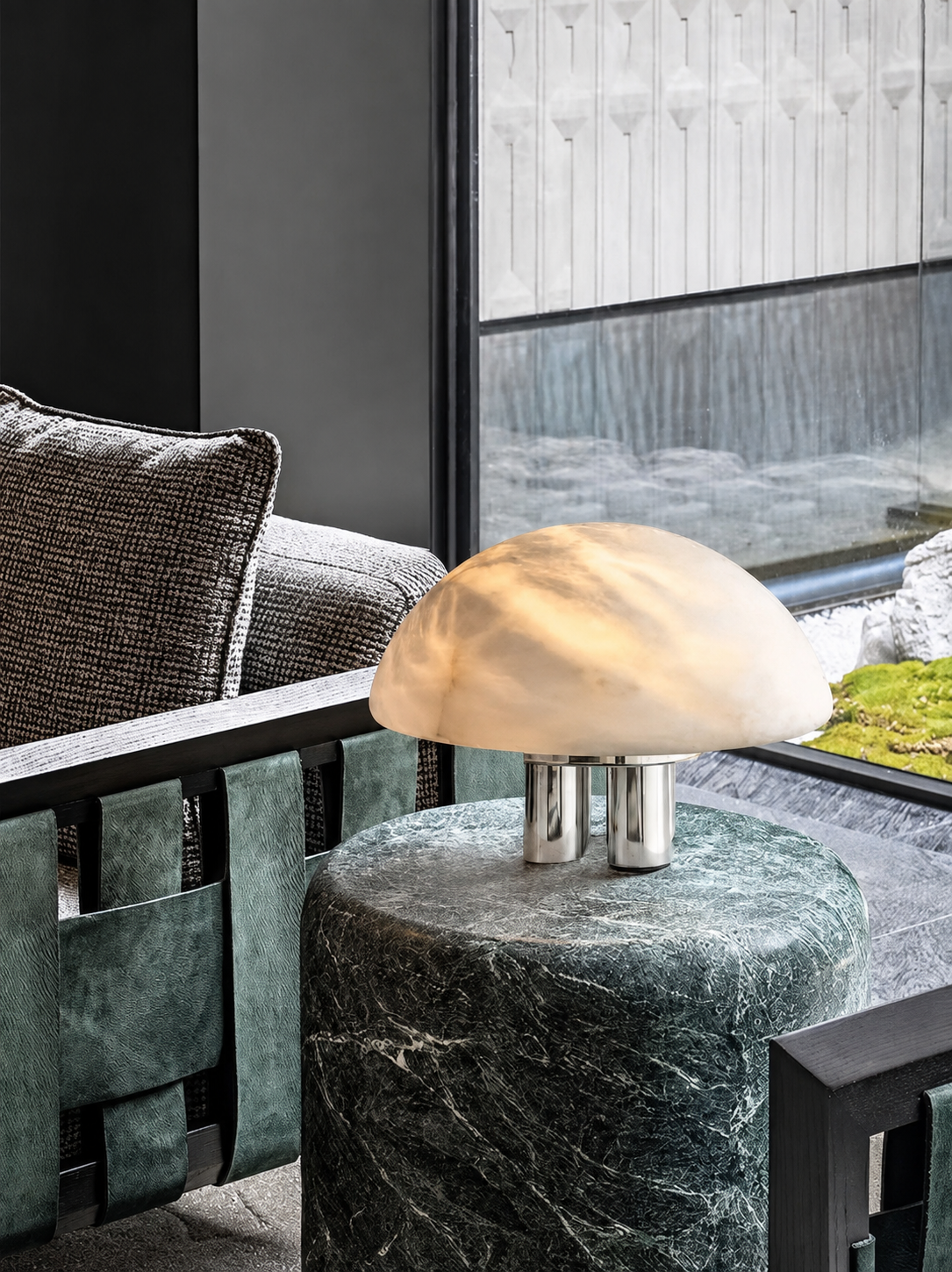 Mira Alabaster Mushroom Table Lamp