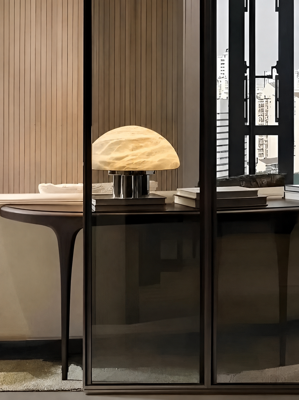 Mira Alabaster Mushroom Table Lamp