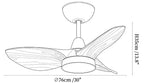 Mistral Aerodynamic Ceiling Fan Light