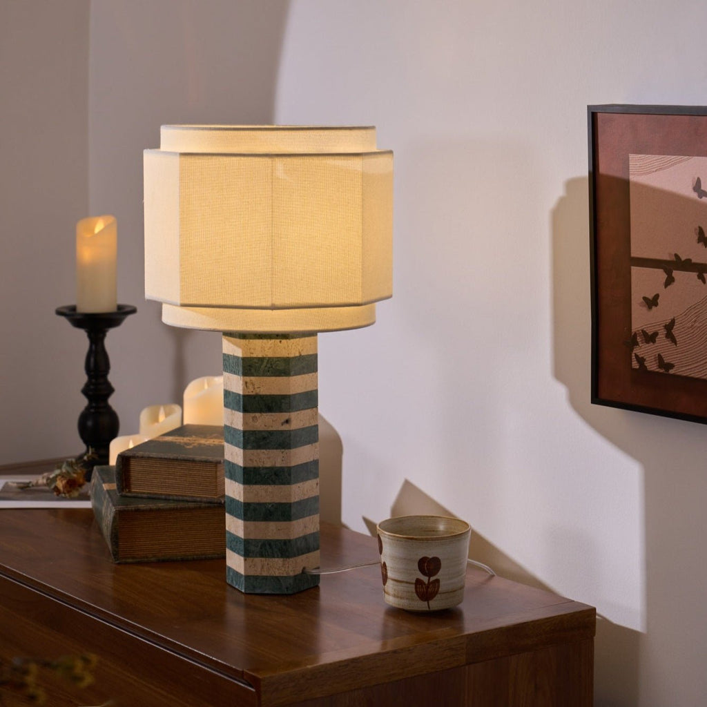 Modari Striped Stone Table Lamp