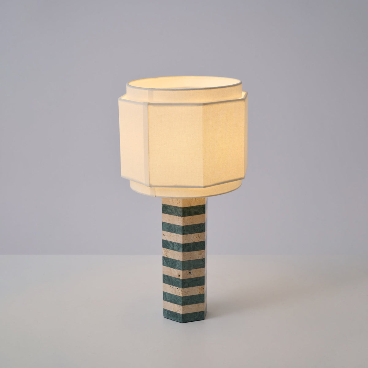 Modari Striped Stone Table Lamp