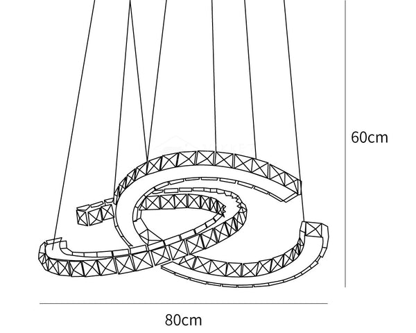 Modern Crystal Double C Chandelier
