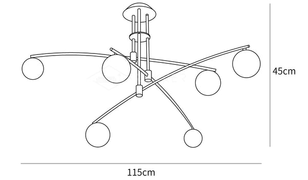 Modern Long Arm Chandelier
