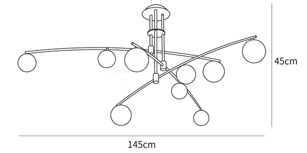 Modern Long Arm Chandelier