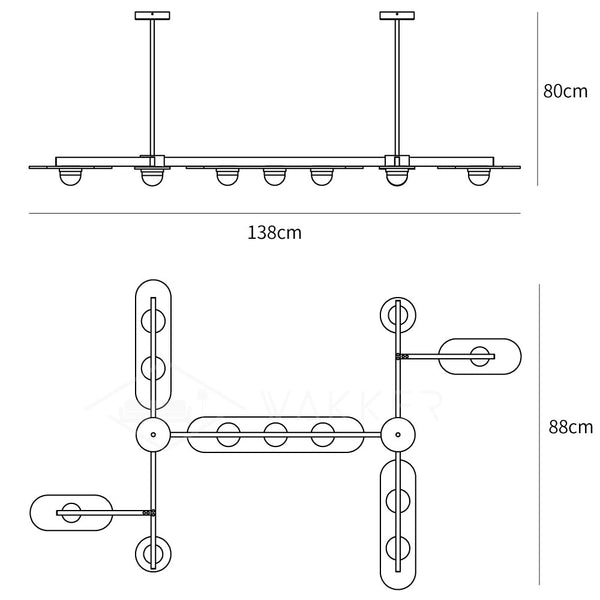 Modulo Horizontal Chandelier