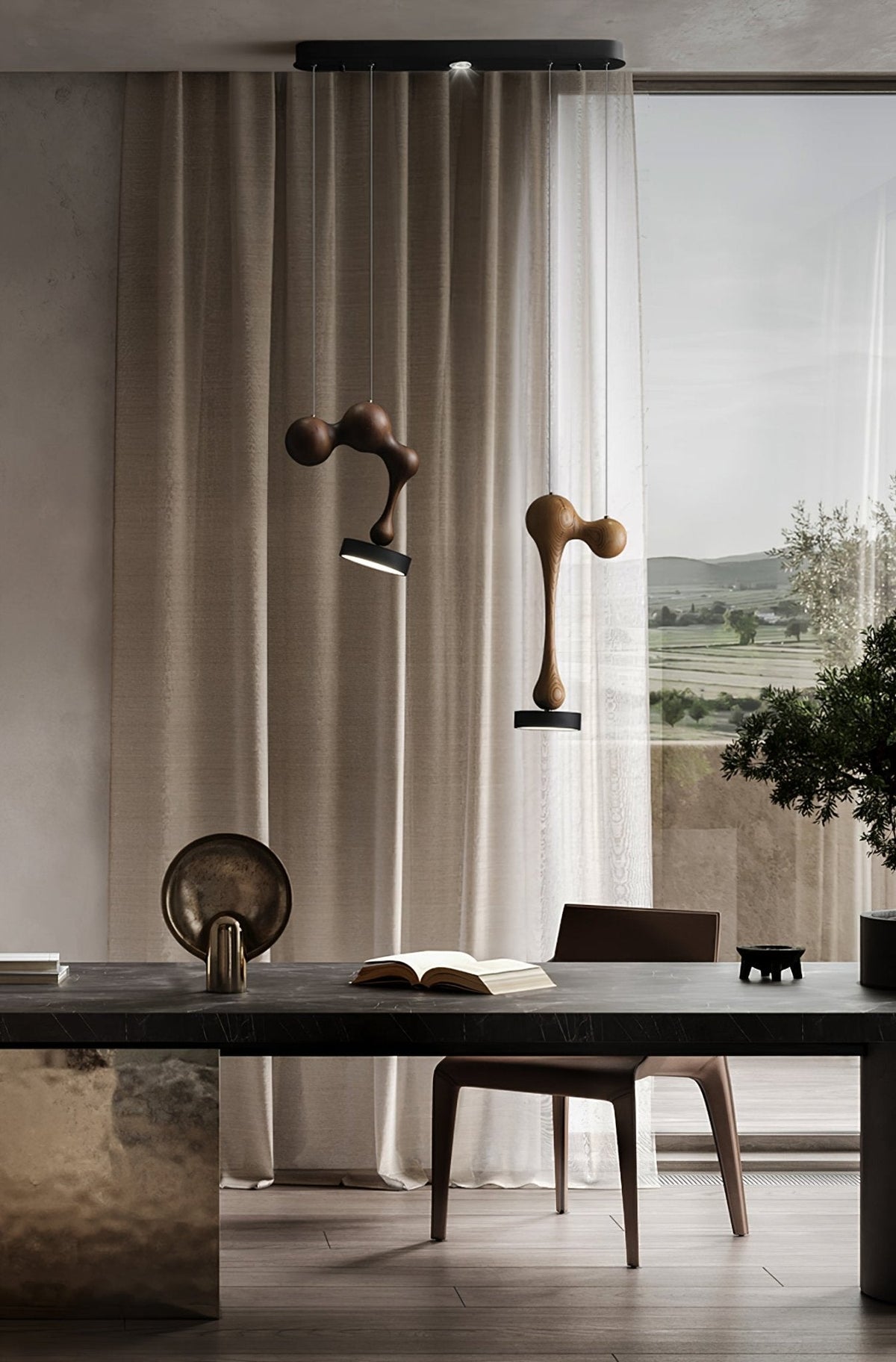 Molecule Wooden Pendant Light