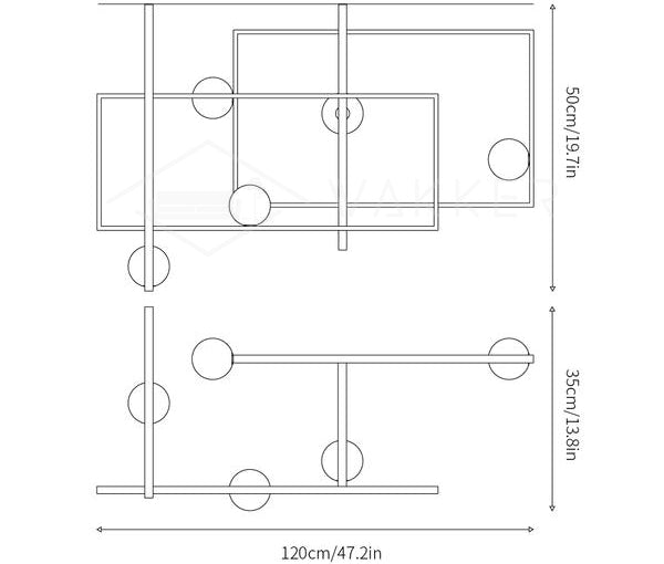 Mondrian Glass Ceiling Light