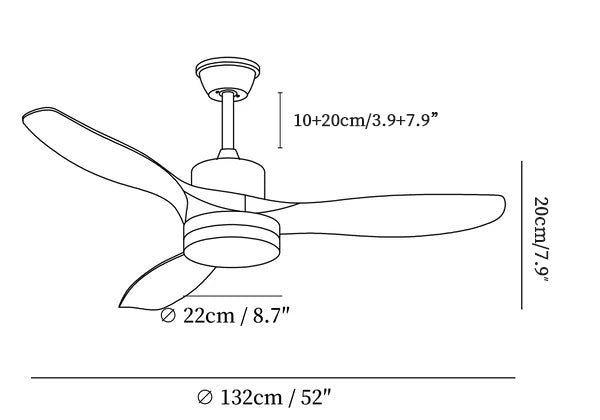 Morty Adams Wooden 48"/52" Ceiling Fan Light