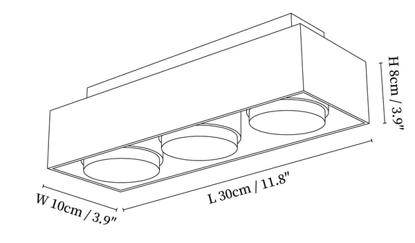 Multi Spot Square Ceiling Lamp