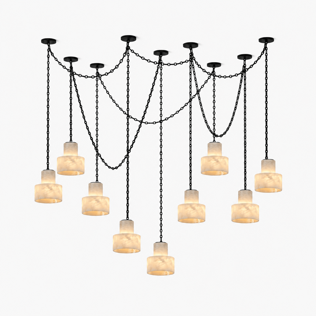 Multi - Tier Chain Drum Pendant Lamp