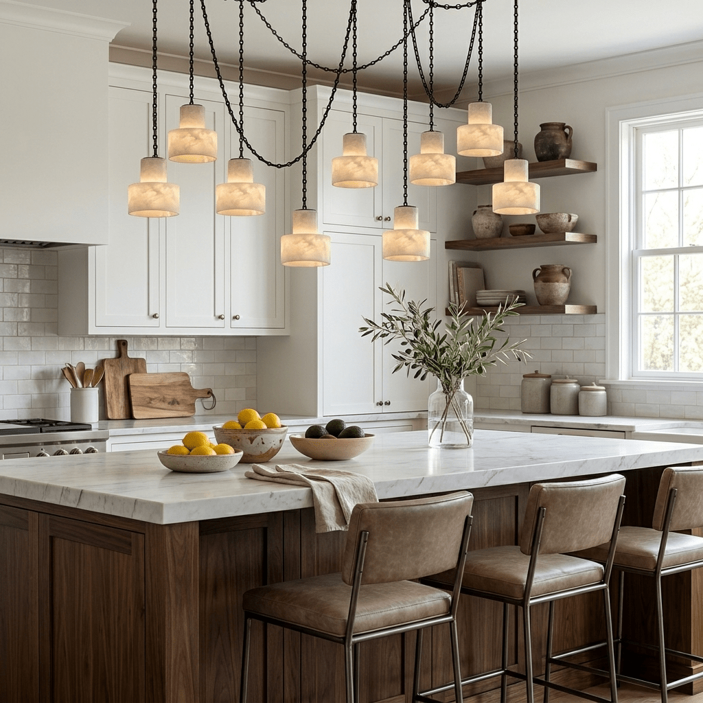 Multi - Tier Chain Drum Pendant Lamp