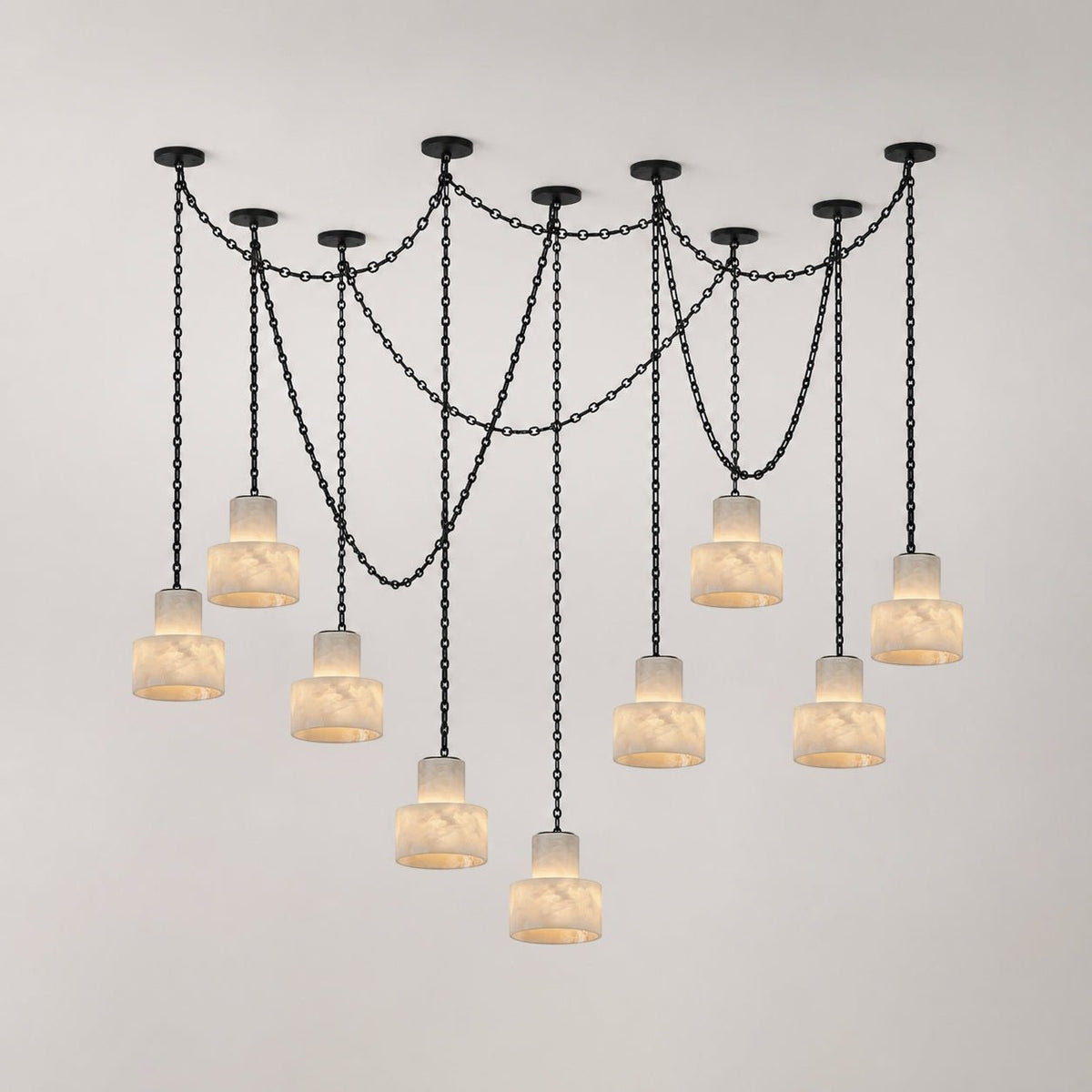 Multi - Tier Chain Drum Pendant Lamp