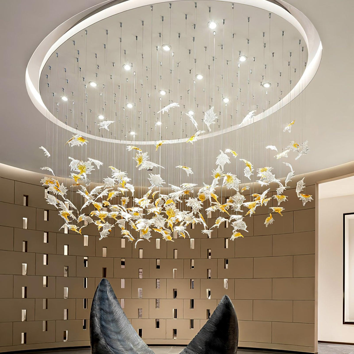 Multicolor Crystal Maple Leaf Chandelier