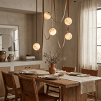 Multiple Belt Alabaster Pendant Light