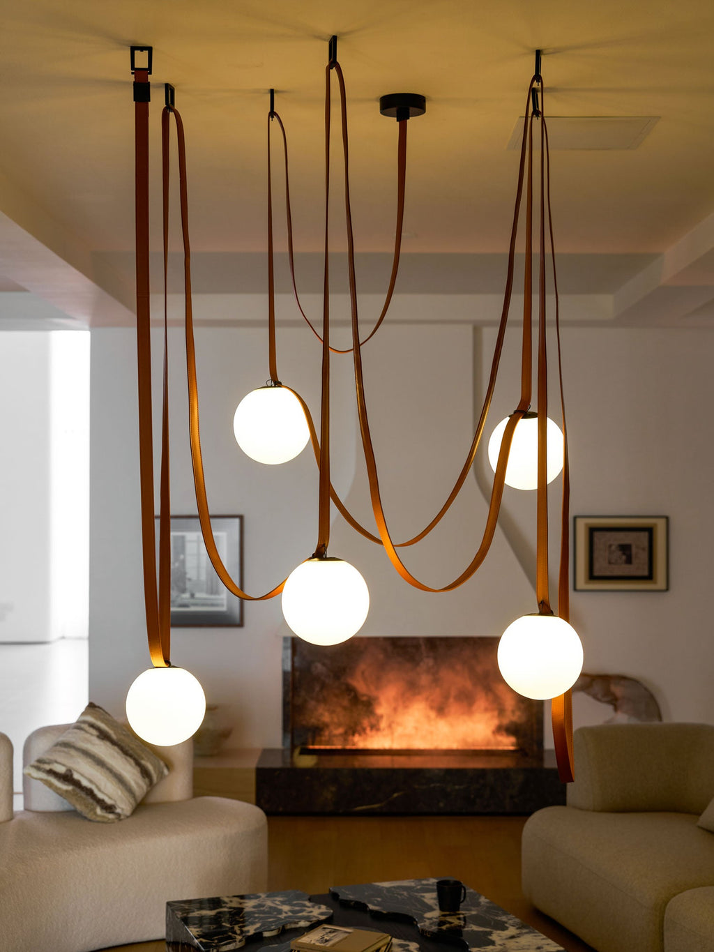 Multiple Belt Art Pendant Light