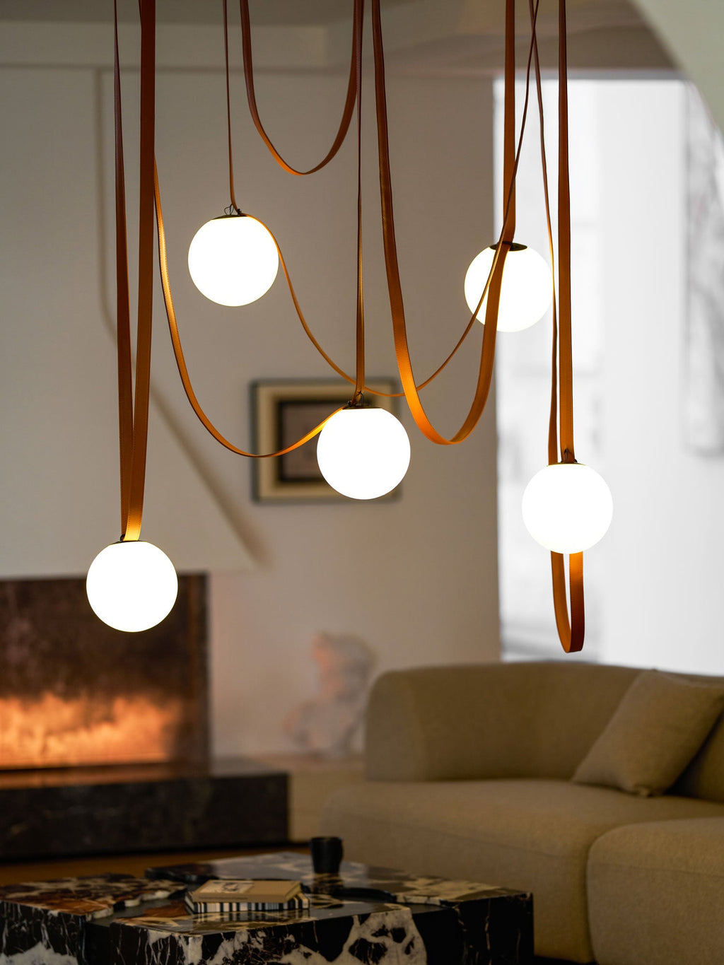 Multiple Belt Art Pendant Light