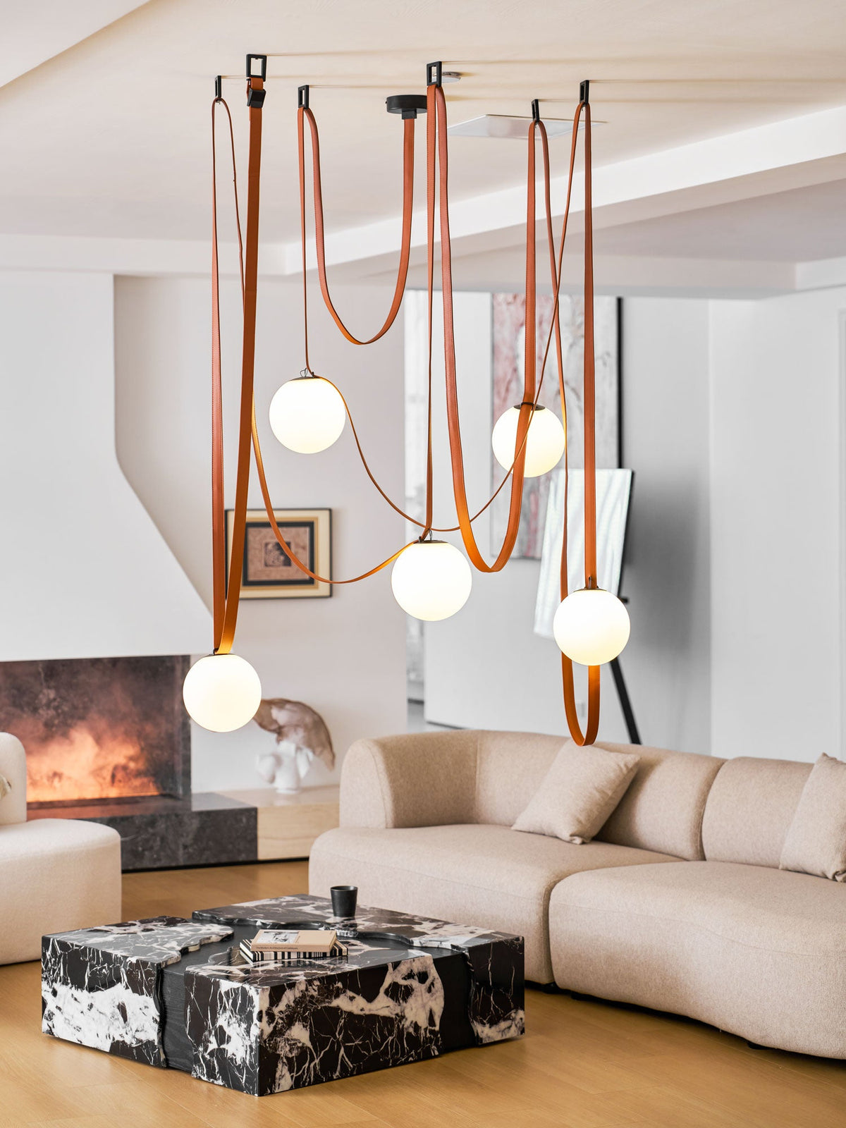 Multiple Belt Art Pendant Light