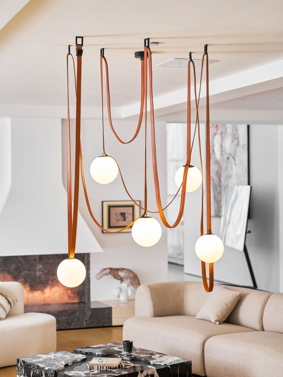 Multiple Belt Art Pendant Light