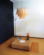 Murano Amber Glass Leaf Chandelier