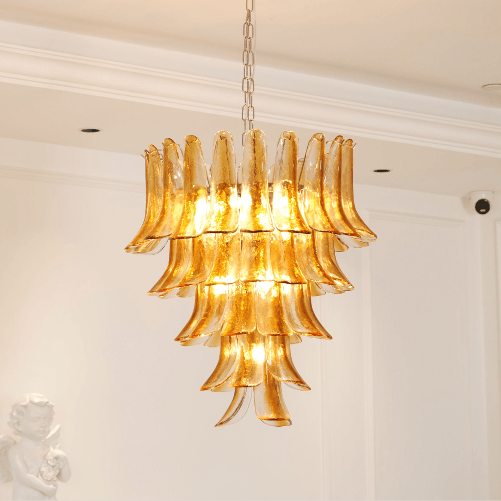 Murano Amber Lily Chandelier