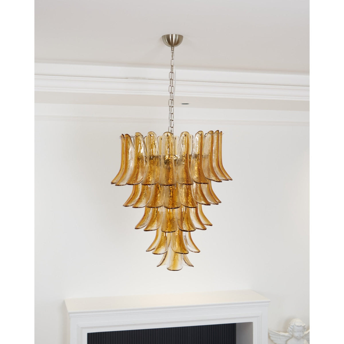 Murano Amber Lily Chandelier