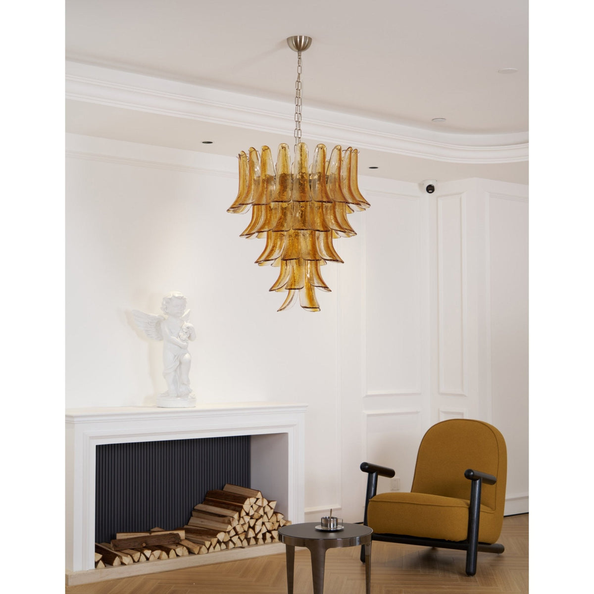 Murano Amber Lily Chandelier